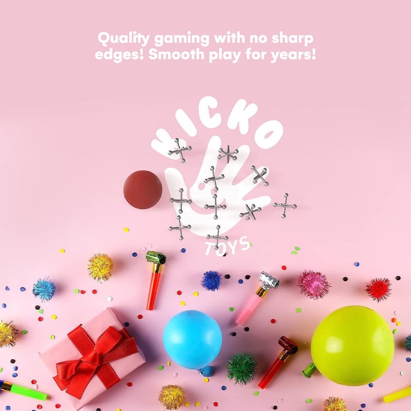 Kicko Metal Jacks Set - 12 Sets per Order - Metallic Jacks and Bouncy Ball Set - for Party Favors, Game Prizes, Kids' Activities, Loot Bag Fillers, Halloween, Easter, Birthday Parties - Image 5